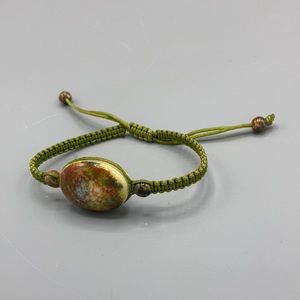 Vintage look Bead braided Bracelet or Anklet